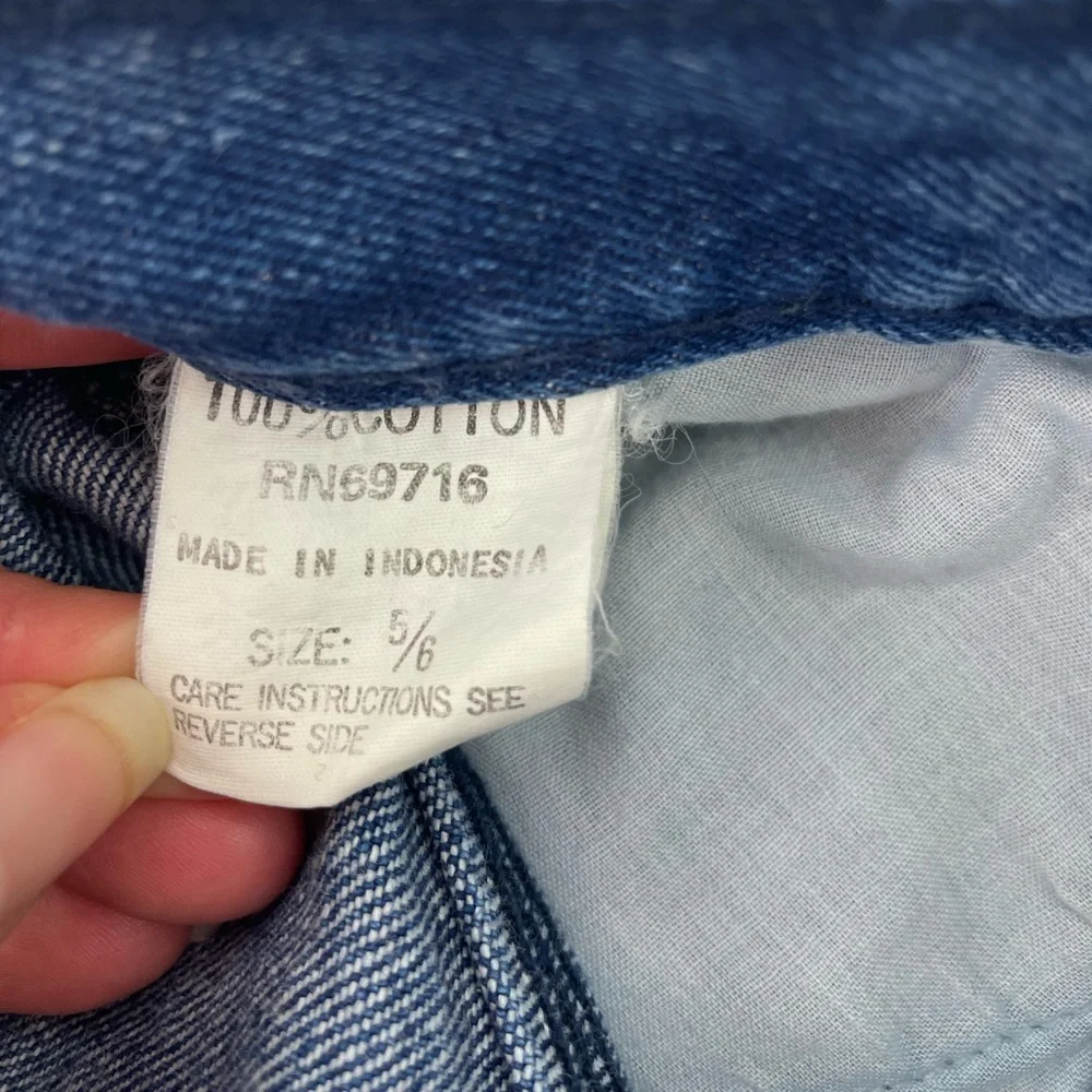 Vintage JEANJER Denim Skirt 5/6 High Waist Blue Jean Skirt 90s Y2K Pencil Mini - Picture 8 of 12